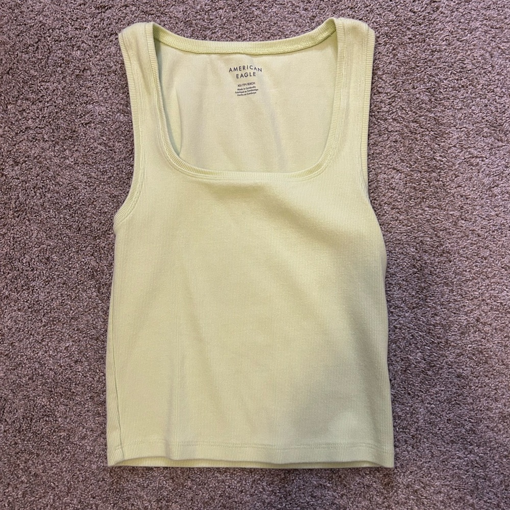 American Eagle Outfitters Women's Neon Green Tank Top